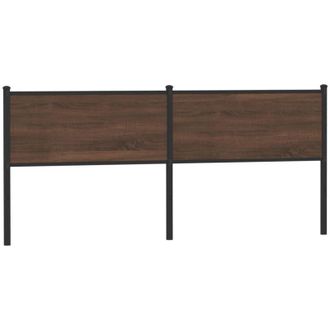 vidaXL Headboard Brown Oak 200 cm Engineered Wood and Steel vidaXL
