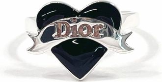 Dior Silver Black Silver 925 Band Ring (Pre-Owned)