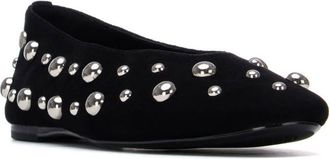 Xti Womens Suede Studded Ballet Flats