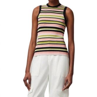 ATM Anthony Thomas Melillo Yarn Stripe Tank Top In Pink Multi