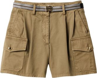 Miu Miu Shorts in cotone - Verde