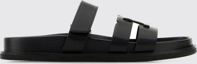 Sandali flat Ines Sport in pelle di vitello con logo Double T