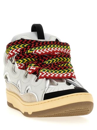Lanvin Mens Gray Calfskin Chunky Sneakers