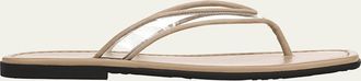 Veronica Beard Clea Suede-Trimmed Jelly Thong Sandals
