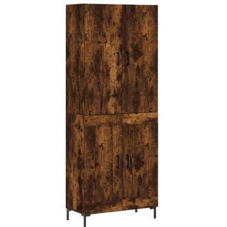 vidaXL Highboard Smoked Oak 69.5x34x180 cm Engineered Wood Vidaxl