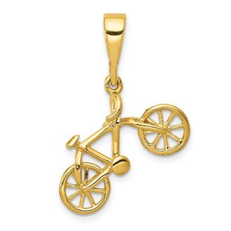 Diamond2Deal 14kt Polished 3-D Bicycle Pendant