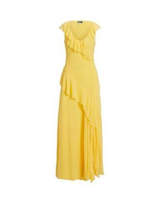 Ralph Lauren RUFFLE-TRIM GEORGETTE MAXIDRESS