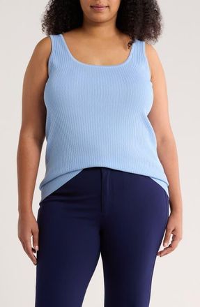 Jones New York Sutton Rib Sweater Tank in Chintz Blue at Nordstrom, Size 2 X
