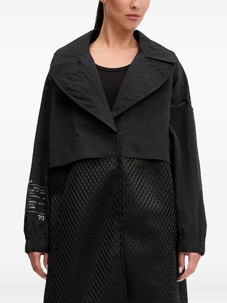 Emporio Armani Trenchcoat met mesh vlak - Zwart