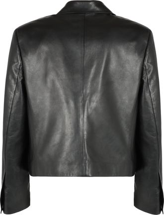 Ferragamo Mens Leather Jacket Black Suit & Dinner
