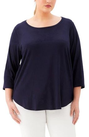 Karen Kane Jersey Shirttail Top in Navy at Nordstrom, Size 0X