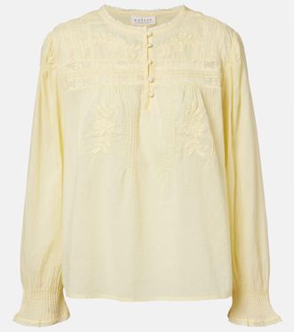 Velvet Byrdie lace-trimmed cotton blouse