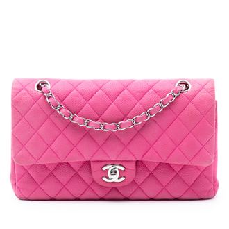Chanel Voorafbezit Medium Classic Kaviaar Dubbele Flap