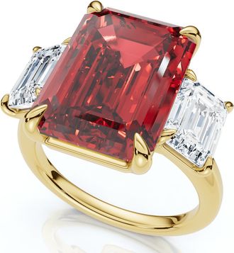 Pompeii3 13Ct Ruby & Diamond Ring 14k Gold or Platinum Lab Grown