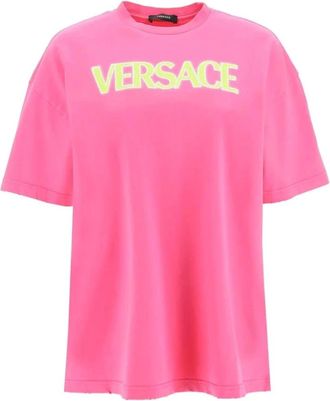 Versace Dames, Tops, Roze, Maat: 2XS Katoen