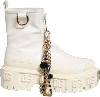 Dolce & Gabbana Biker Boots - female - Dolce & Gabbana - Ankle Boots - White - 8 UK - Shoes