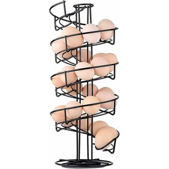 OEM Dispensador De Huevos Candyse Toplife Dise&ntilde;o En Espiral Soporte Para Huevos Negro Transparente