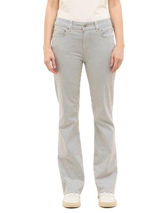 Mustang Bootcut-Jeans MUSTANG Damen Style Shelby Slim fit Boot, Damen, Gr. 27, L&auml;nge 30, weiss (12760 wei&szlig;), Denim/Jeans, 98% Baumwolle, 2% Elasthan, gestreif