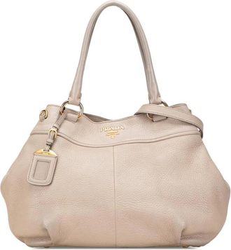 Prada Pre-owned Tote Bags, female, Brown, Size: ONE SIZE Pre-owned Leather Handbag