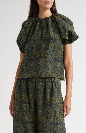 Ulla Johnson Talie Puff Sleeve Top in Desert Jasper at Nordstrom Rack, Size 14