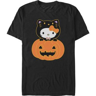 Hello Kitty Mens Hello Kitty Halloween Pumpkin and Kitty Graphic T-Shirt in Black at Nordstrom, Size Xxx-Large