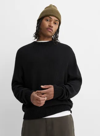 Djab Mens Solid cropped crew neck sweater
