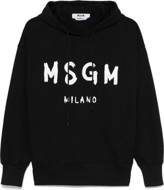 Msgm Zwarte Drop Shoulder Trui - Dames - Hoodies - Zwart - M - Hoodies & sweatvesten