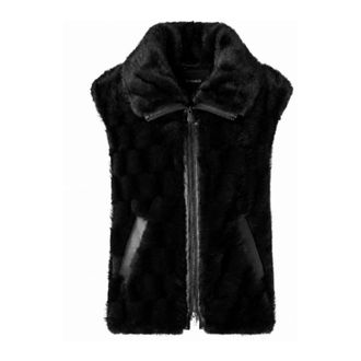 Pinko Pinko, Jassen, Dames, Zwart, M, Leer, Glossinia Vest