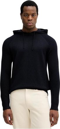 A|X Armani Exchange Ribbed Hoodie - Heren - Hoodies - Blauw - 2XL - Katoen - Hoodies & sweatvesten