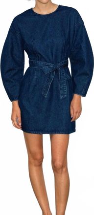 French Connection Leighton Denim Banana Sleeve Mini Dress In Dark Indigo