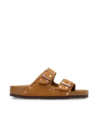 Birkenstock Mink Arizona Rivet Suede Sandals