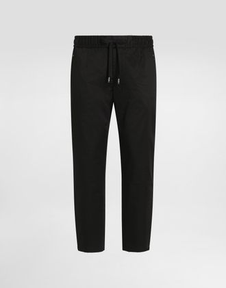 Dolce & Gabbana Stretch Cotton Jogging Pants With Tag - Man Pants And Shorts Black 50