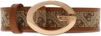 Guess Womens Belt Latte Logo-Cognac Polyester Accessories - Logo/cognac
