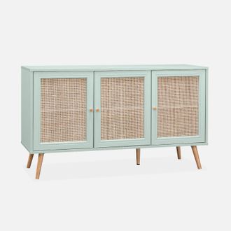 Sweeek Aparador 3 Puertas De Ca&ntilde;a, 120cm