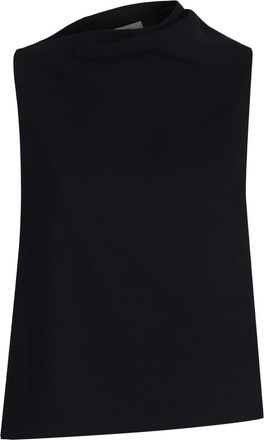 Vince Tops, Dames, Zwart, S, Polyester, Asymmetrische Gedrapeerde A-lijn Top