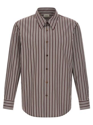 Saint Laurent Brown Regular Stripes Shirt