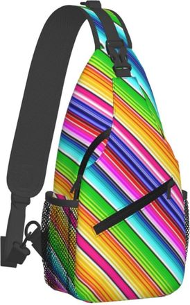 Generic Sling Bag For Men Women Colorful Serape Chest Bags Funny Waterproof Small Sling Bag, For Running, Travel, Daily