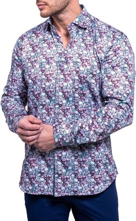 Maceoo Fibonacci Resistance Contemporary Fit Button-Up Shirt in Purple at Nordstrom, Size Small