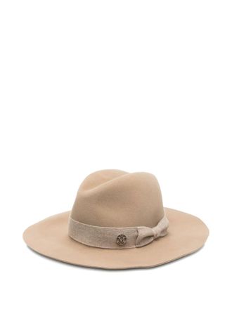 Maison Michel bow-detailed felt hat - BEIGE