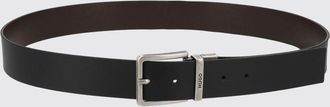 HUGO BOSS Cintura reversibile in pelle a grana e liscia con logo inciso