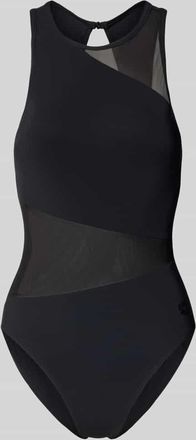 Arena Slim Fit Badeanzug mit semitransparenten Partien in Black, Gr&ouml;&szlig;e 38