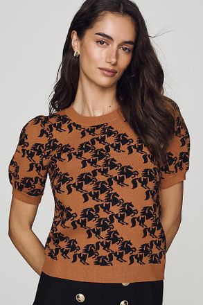 Maeve Maxine Puff-Sleeve Sweater Tee