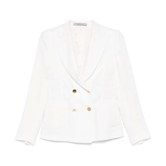 Tagliatore Jassen, Dames, Wit, M, Linnen, Blazer J-Coral