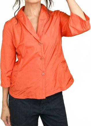 Katharina Hovman 3/4 Sleeve Blouse In Papaya