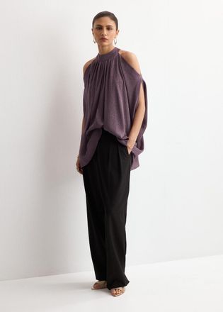 Mango Top spalle scoperte viola - Donna - XS-S - MANGO