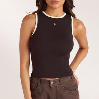 Lounge Knitted Vest Top - Chocolate - XXL