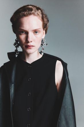 H&M Long Waistcoat in Black at Nordstrom, Size X-Small