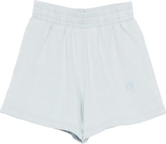 Anine Bing Shorts Kam elasticizzati con logo - Blu