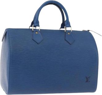 Louis Vuitton Pre-owned Speedy 30 Hand Bag - Dames - Vintage Handtas - Blauw - ONE Size - Leer - Vintage