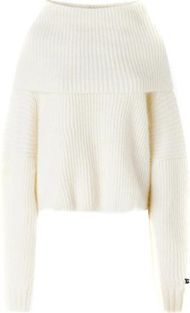 Pinko Sphynx Sweater - Dames - Coltruien - Wit - S - Polyester - Truien & Vesten
